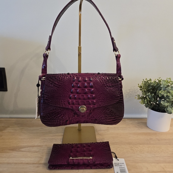 Brahmin Handbags - Brahmin Neridia Shoulder Bag – Sugar Plum Melbourne with Matching Ady Wallet NWT